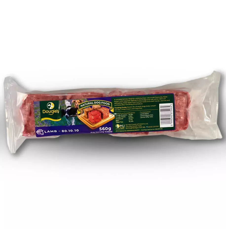 lamb-80-10-10.webp Dougie's Lamb Mince 560gm 4 x 140gm cubes - Image 1